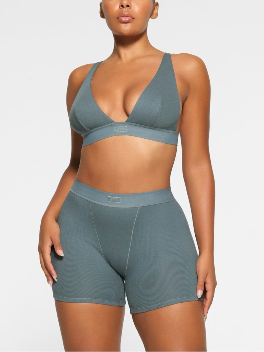 SKIMS COTTON RIB BOXER KYANITE SMALL